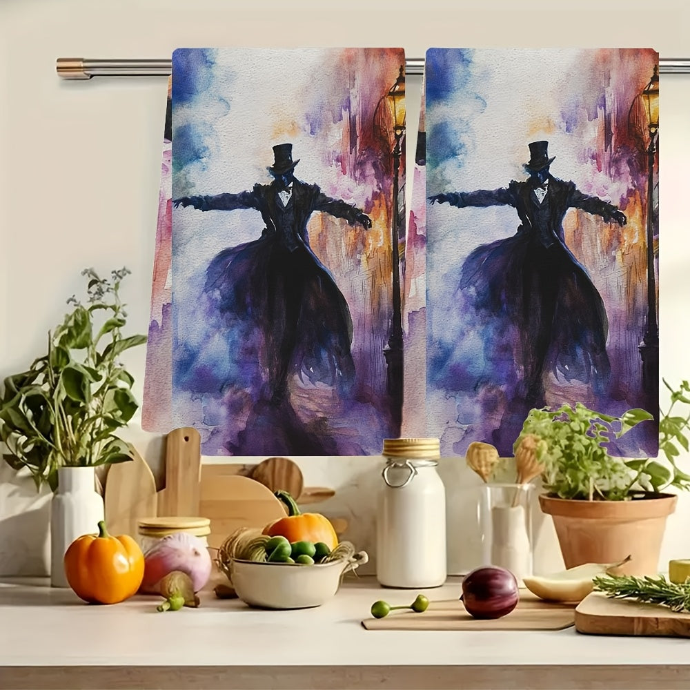 Set of 2 Ultra Soft Kitchen Towels with Phantom of the Opera Design 40x60 cm