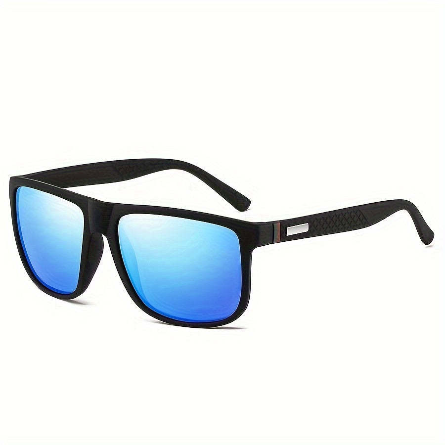Gafas de sol cuadradas retro con lentes polarizadas para hombres y mujeres negro azul rojo espejo