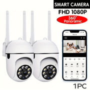 1080P HD Indoor Home Security Camera with Full-Color Night Vision Two-Way Audio PTZ Motion Tracking Wall Mount