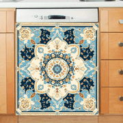 Turkiston Ko'k Vintage Qaynatgich Magnit Suv o'tkazmaydigan PVC Saroy uslubi 58.5x65 sm