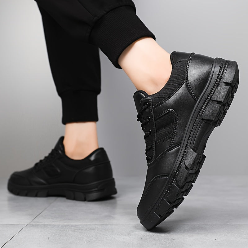 Мужские черные повседневные кроссовки низкого хода с шнуровкой, тканевый внутренний материал, ПВХ подошва, тканевая стелька