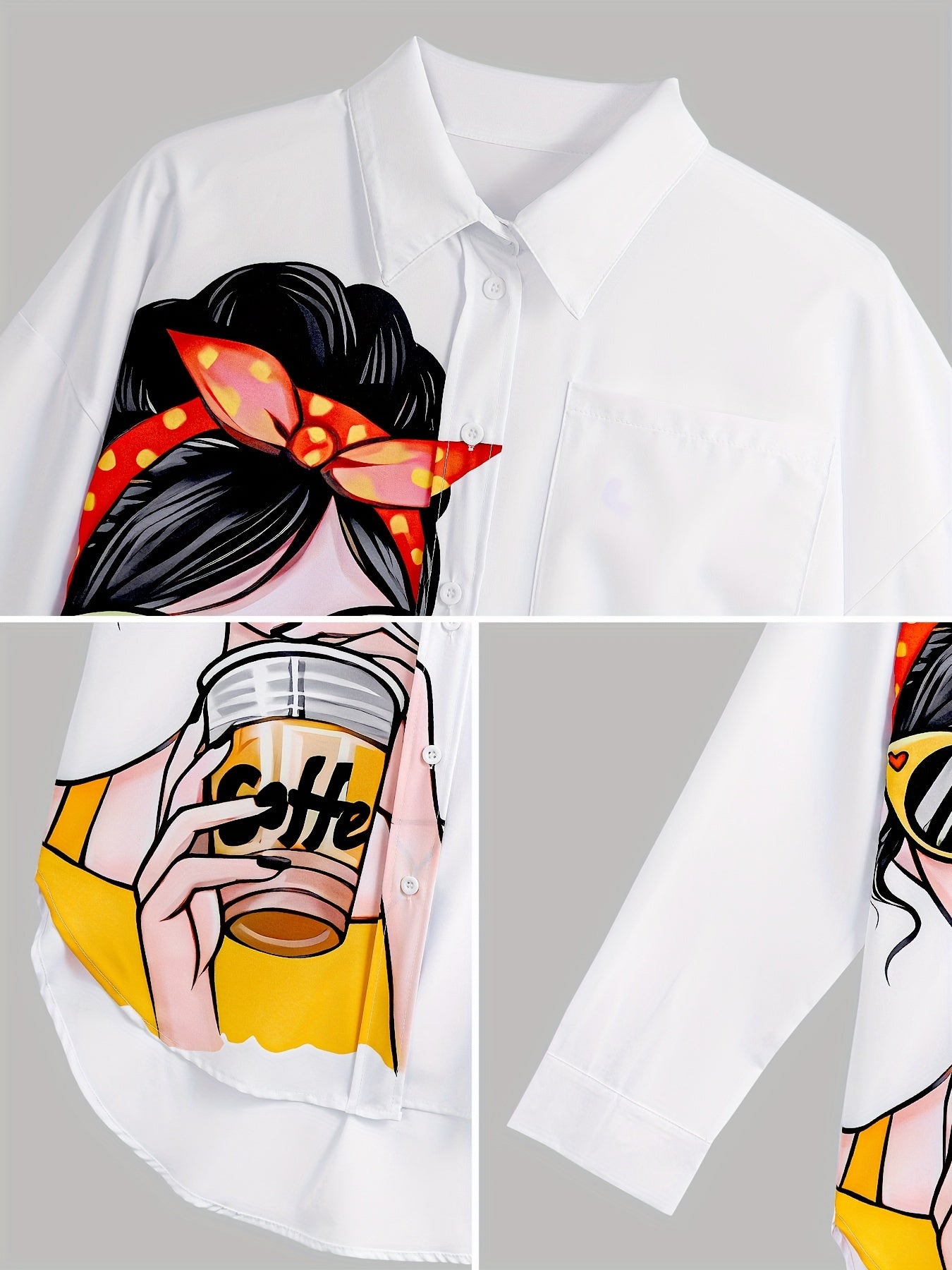 Women's Long Sleeve Cardigan with Collar for Beach Sun Protection in Polyester