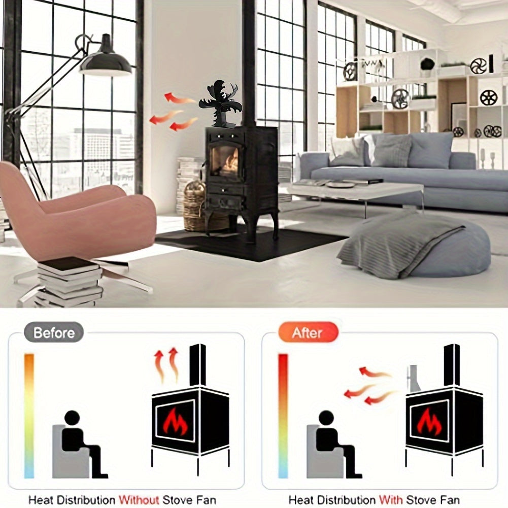 Christmas Reindeer Fireplace Fan Portable Mini Heater for Winter Home Use