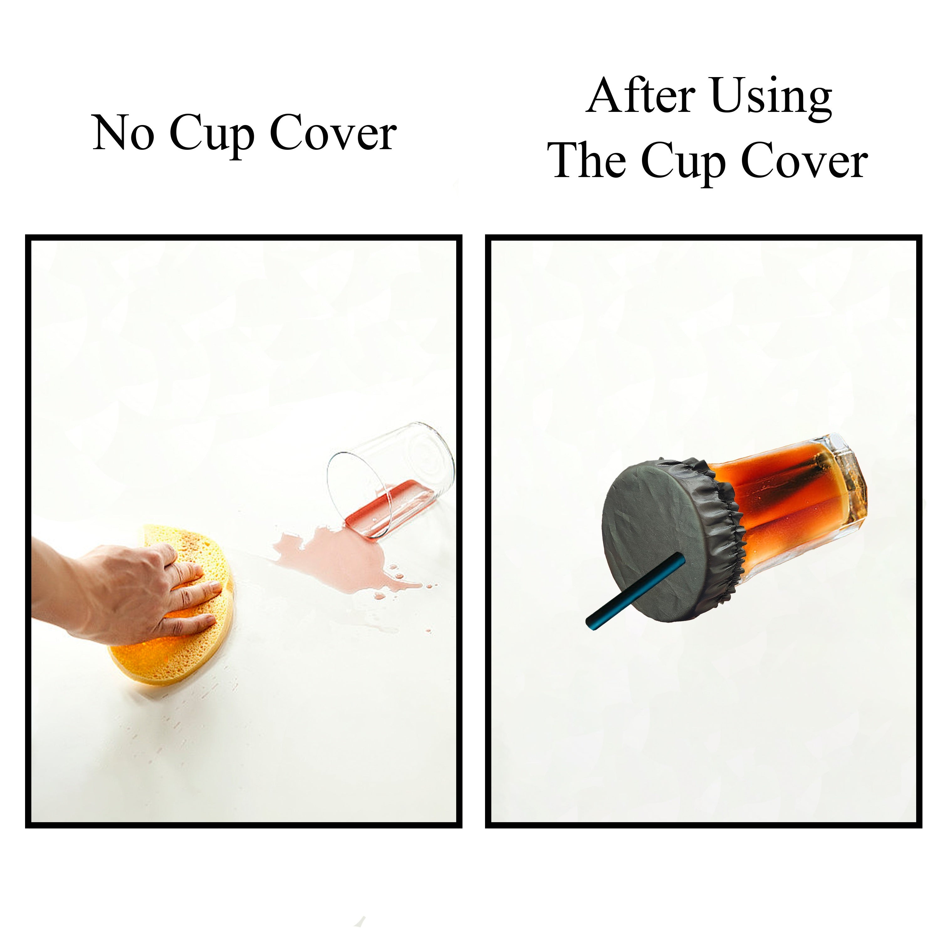 Set of 18 Drink Covers Waterproof Reusable Cup Protectors with Straw Hole