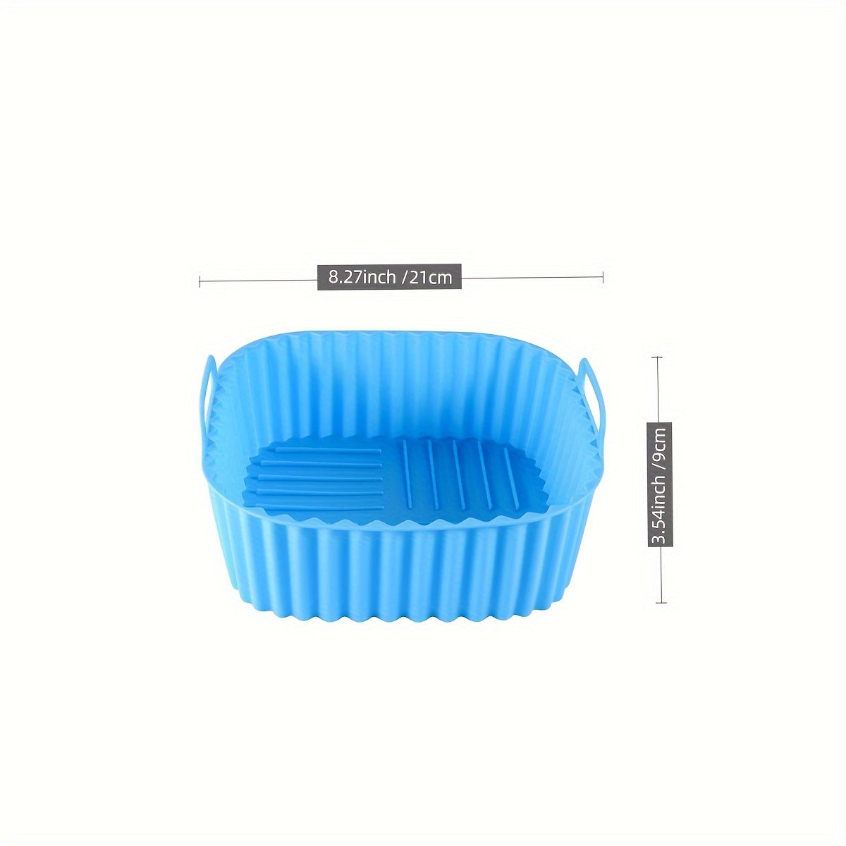Colorful Reusable Silicone Air Fryer Liner 20.32cm Square Fits 4-7 Qt Oven Microwave Safe