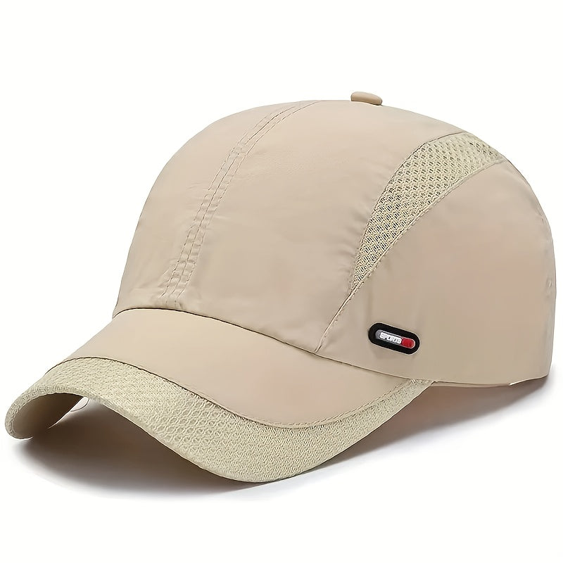 Men's Mesh Baseball Cap with Large Brim Quick-Dry Breathable Casual Outdoor Sports