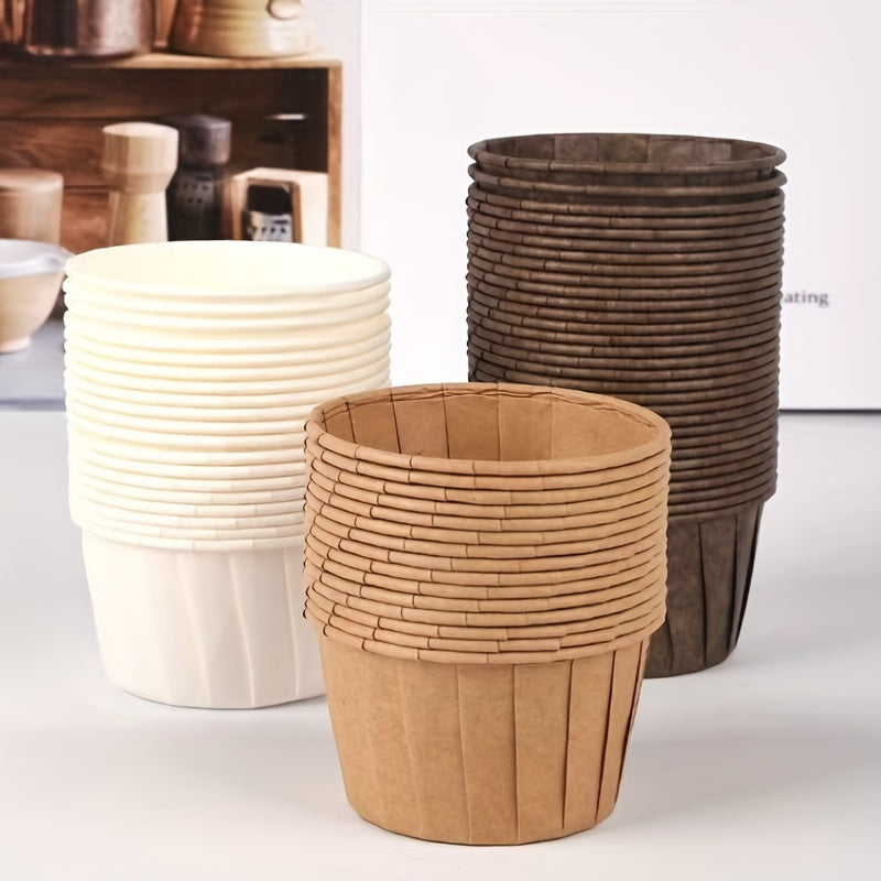 50 Disposable Muffin Cups Heat Resistant Paper for Cupcakes and Muffins