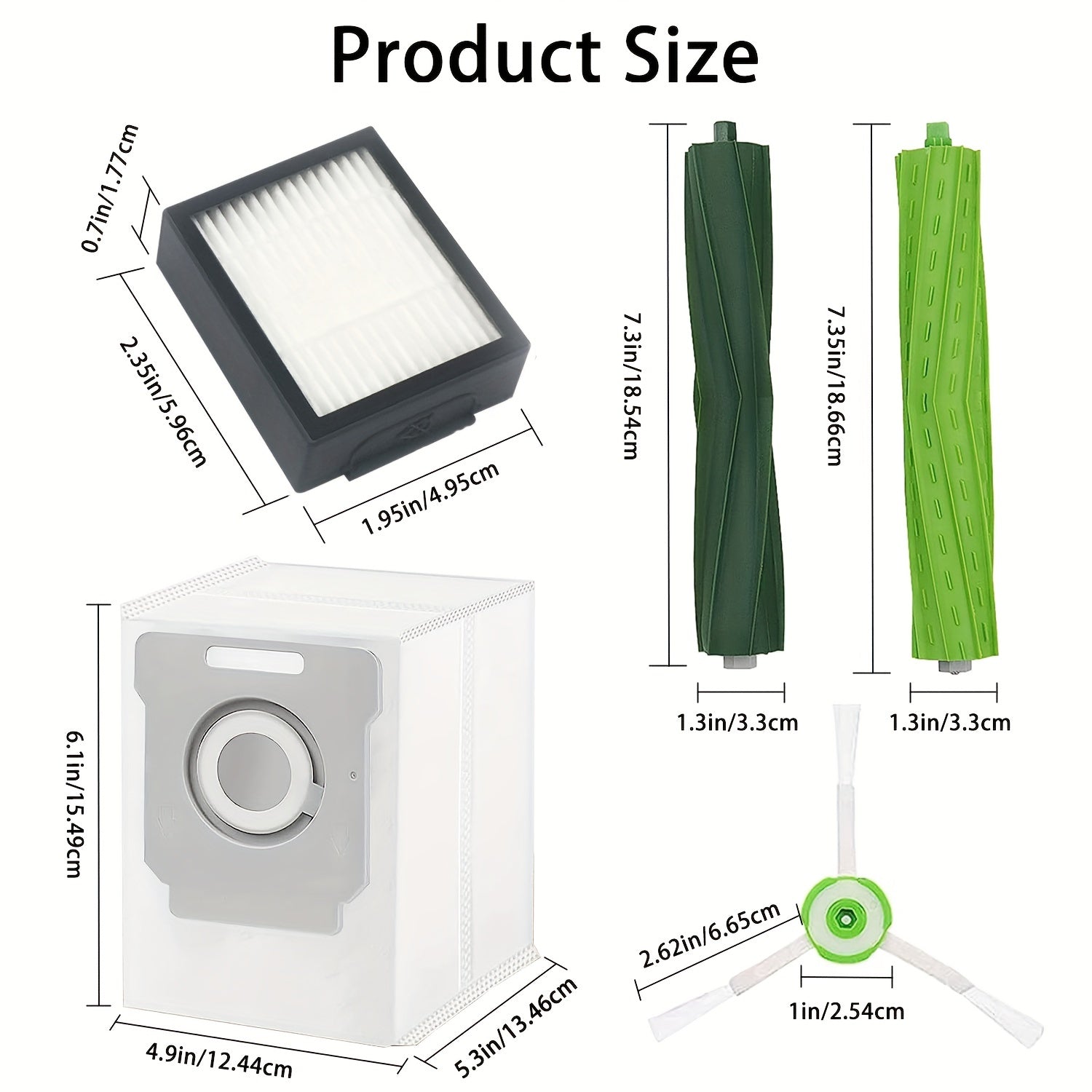 Robot tozalash mashinasining E/I/J seriyali uchun 26 ta qismlardan iborat almashtirish detallar to'plami, ko'p qavatli cho'tkalar, filtrlashlar, yon cho'tkalar, sumkalar