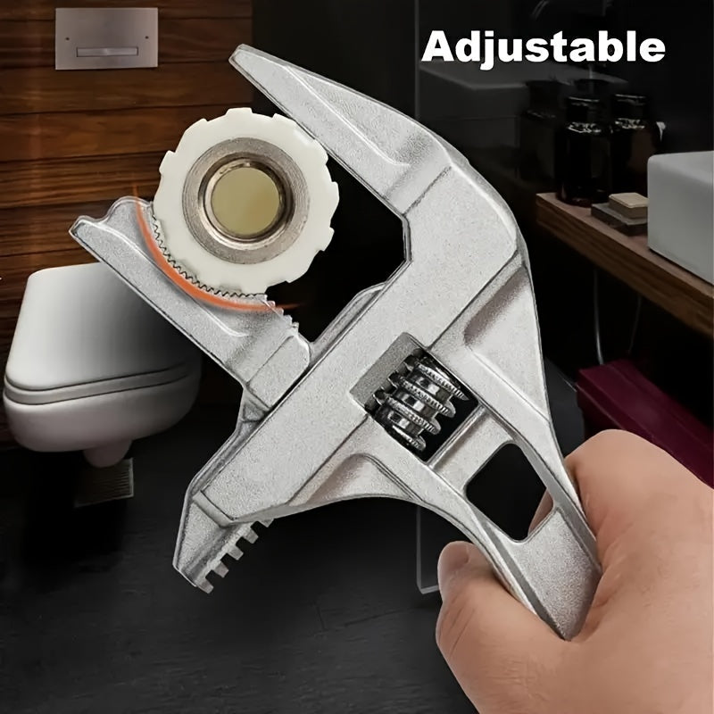 Multi-Functional Large Opening Adjustable Wrench for Plumbing and Maintenance