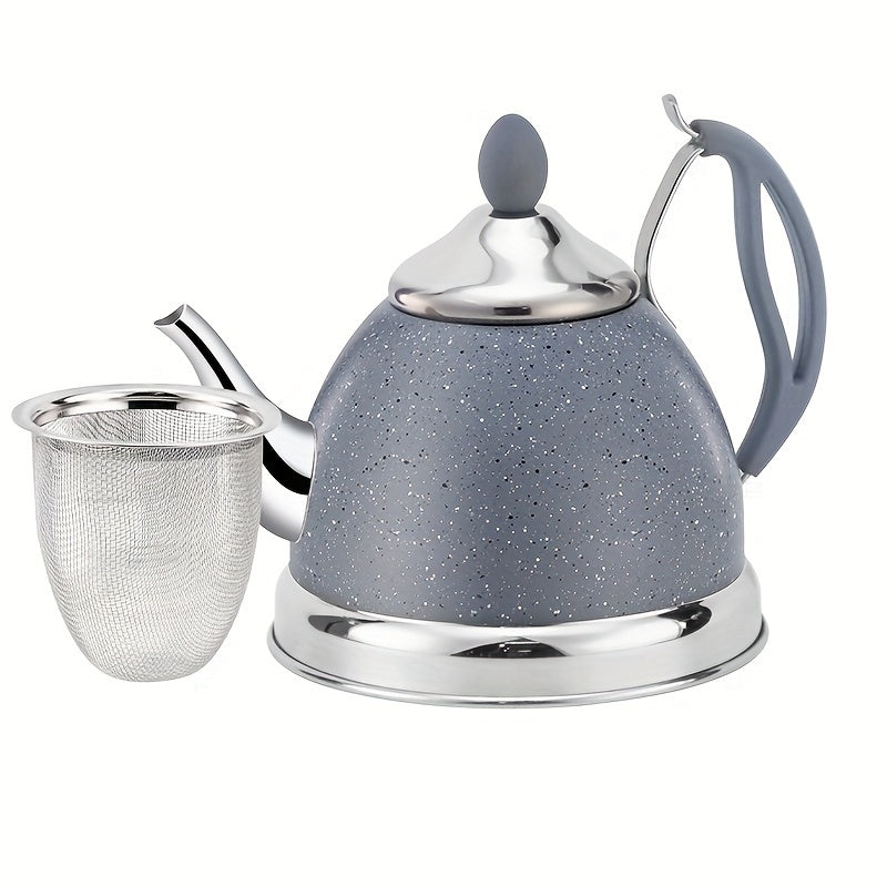 Stainless Steel Tea Kettle 1L with Infuser for Stovetop Gas Open Flame