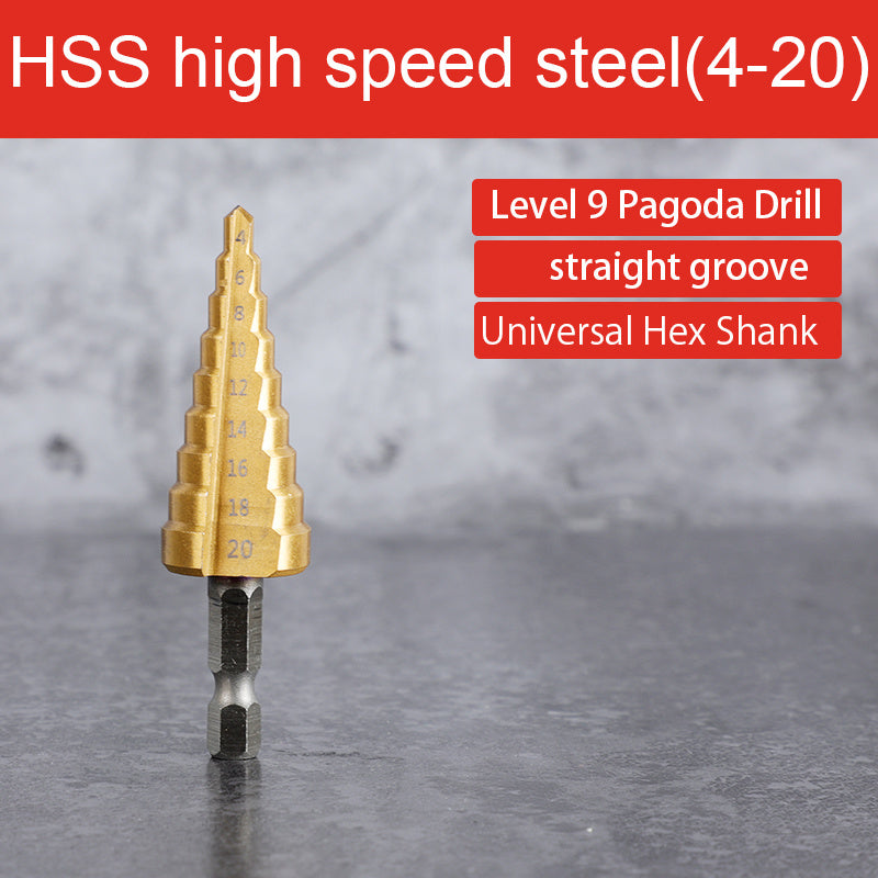 Steel 1/4 Inch Hex Shank Quick Change Cone Drill for Construction and Home Decor