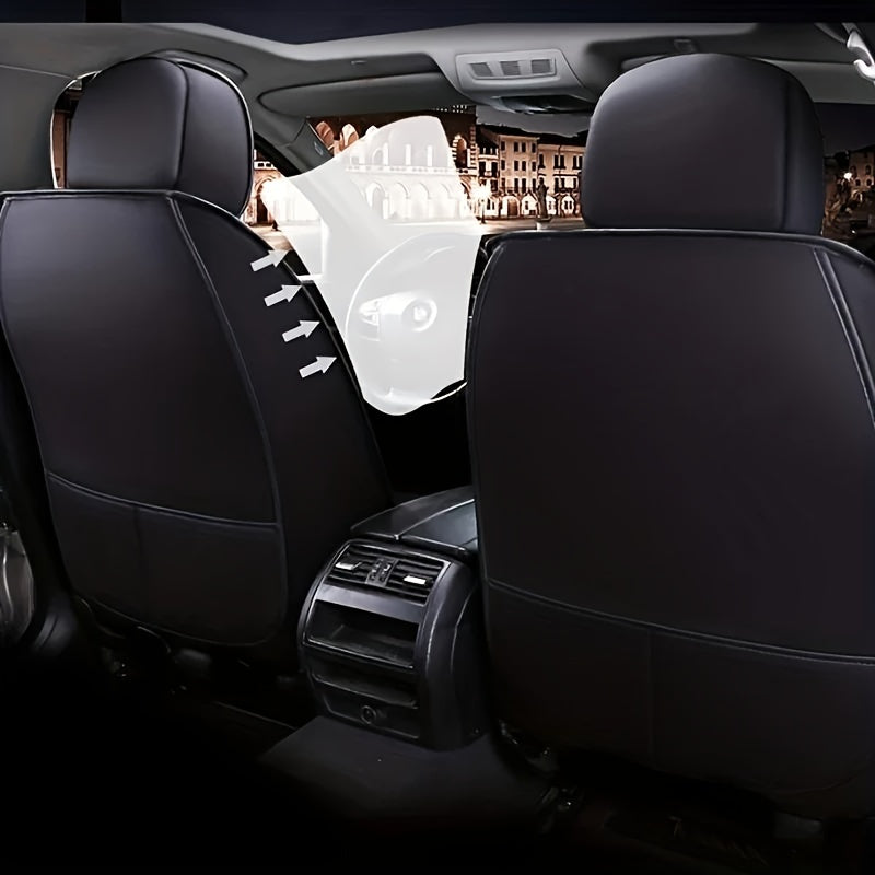 PU Leather Car Seat Cover with Sponge Filling Hand Washable Fits Major Models