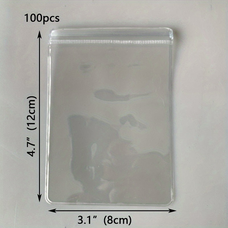 100 Pieces PVC Ziplock Bags Transparent Jewelry Storage Sealed Packaging