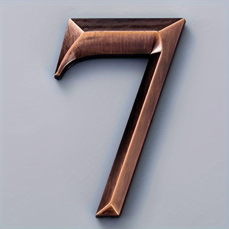 Self-Adhesive Rhombus House Number Sign Resin Copper for Hotels Apartments Modern Homes