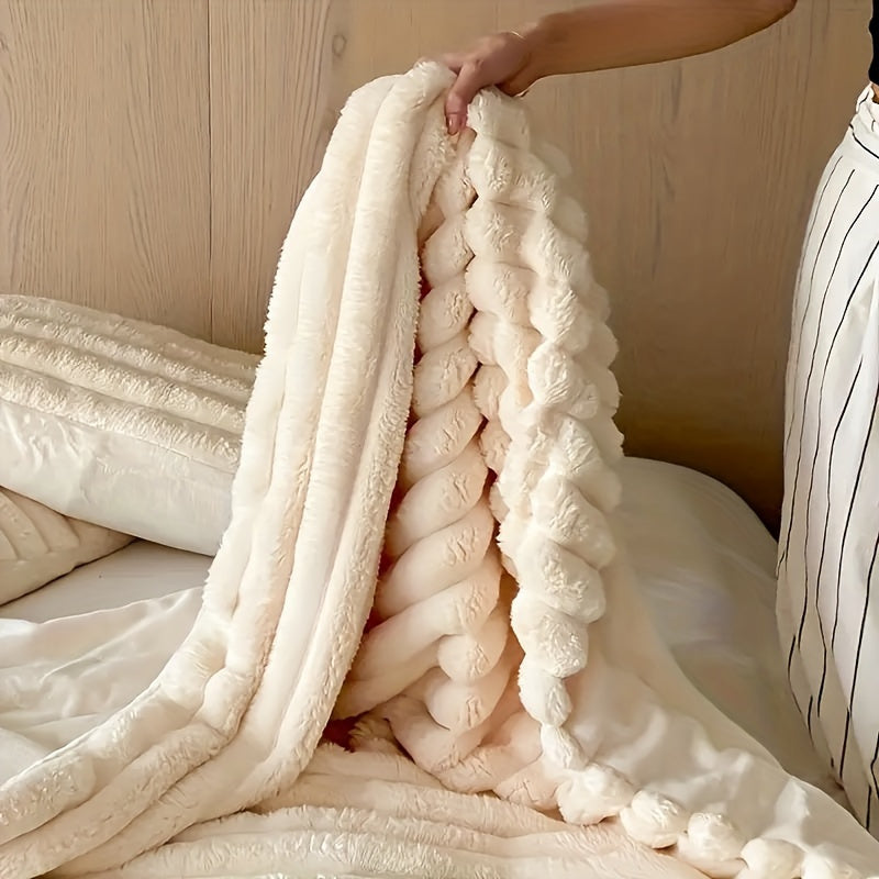 Faux Fur Shawl Blanket Plush Cozy Stylish for Home or Travel