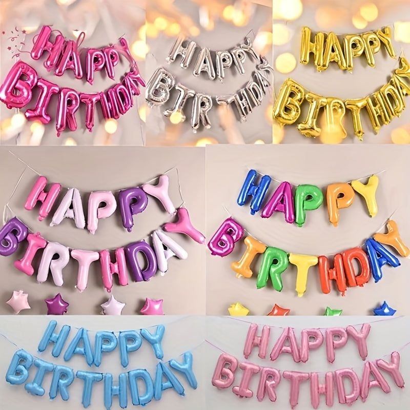 16-Inch Happy Birthday Letter Balloon Set Aluminum Film Party Decorations