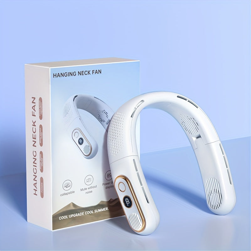 Portable Hanging Neck Fan with USB Charging Silent Cooling for Outdoor Use