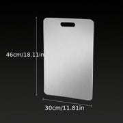 Square Stainless Steel Cutting Board Double-Sided Extra Thick for Kitchen Use