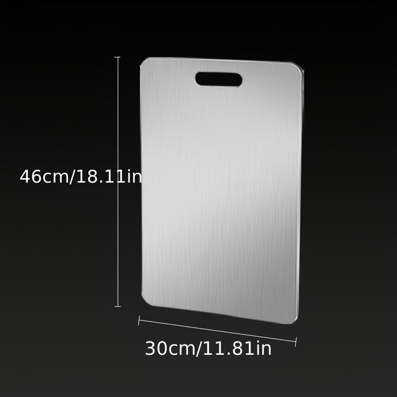 Square Stainless Steel Cutting Board Double-Sided Extra Thick for Kitchen Use