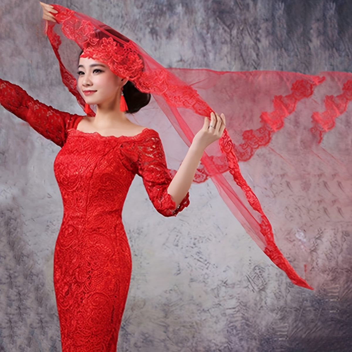 To'y qiz to'yiqlari tizzasi 152.4cm Qo'lda yuvish uchun romantik aksessuar