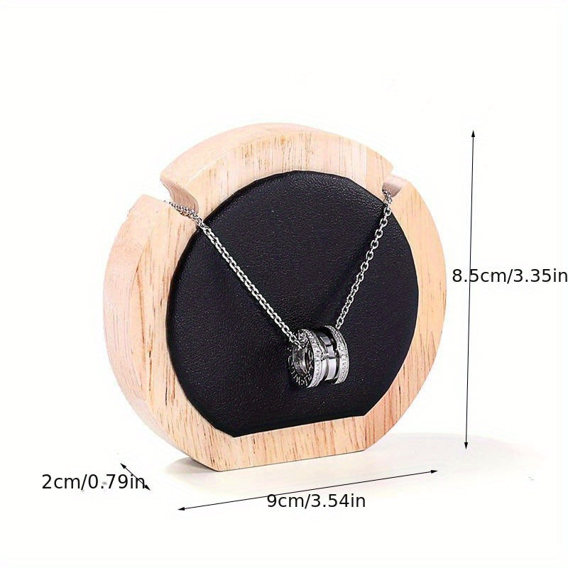 Wooden Jewelry Display Stand for Pendant Necklaces Round Polygonal Shape
