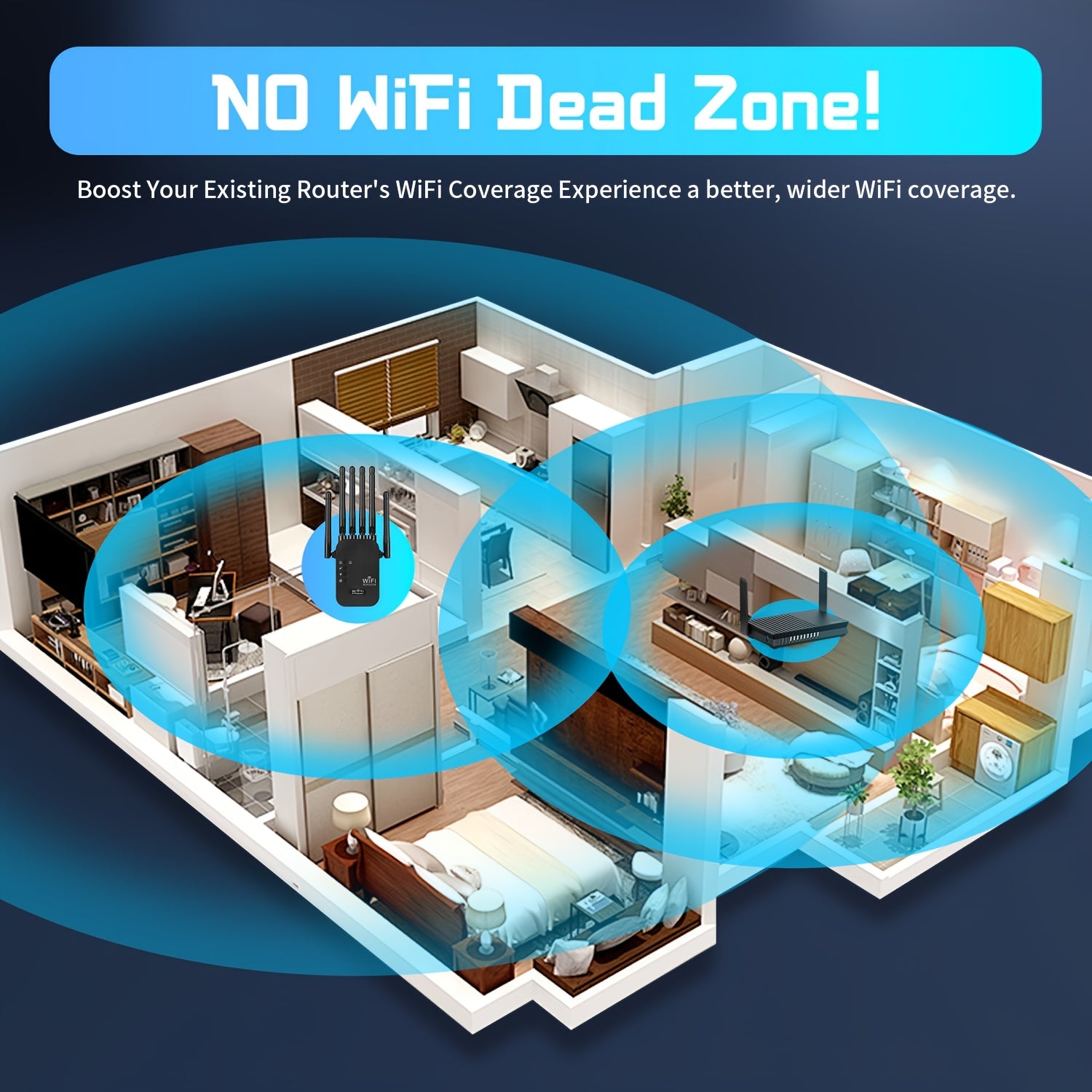 Momotor WIFI kengaytirgichi 6 antennali ikki diapazonli WiFi takrorlagich bo'lib, 1200Mbps gacha tezlikni va Ethernet ulanishini qo'llab-quvvatlaydi. U uylar, savdo markazlari va foydalanish uchun mos keladi.