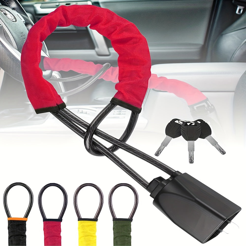 Universal Steel Steering Wheel Lock Anti-Theft Device for Most Vehicles