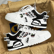 Men's Casual Sneakers Low Top Breathable Lace-Up PVC Sole All-Season