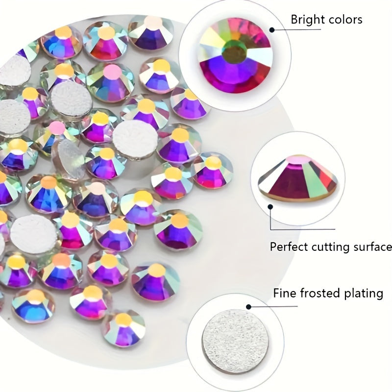 14400 Shisha Kristalli Flatback Rhinestones uchun Tirnoq San'ati, kiyim-kechak, poyabzal, sumkalar SS3 dan SS34 gacha