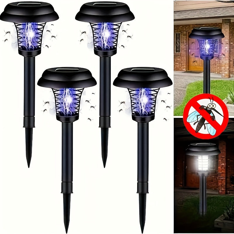 2-to'plam Quyosh energiyali chivin o'ldiruvchi lampalar UV hasharotlarga qarshi lampalar bog' uchun