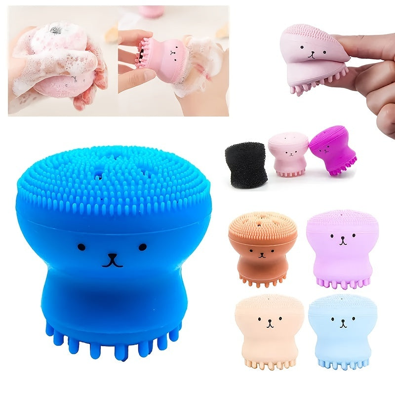 Unisex Silicone Facial Cleansing Brush Octopus Shape Deep Clean Scrubber