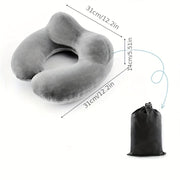 Inflatable U-Shaped Neck Pillow for Travel and Napping with Cute Design