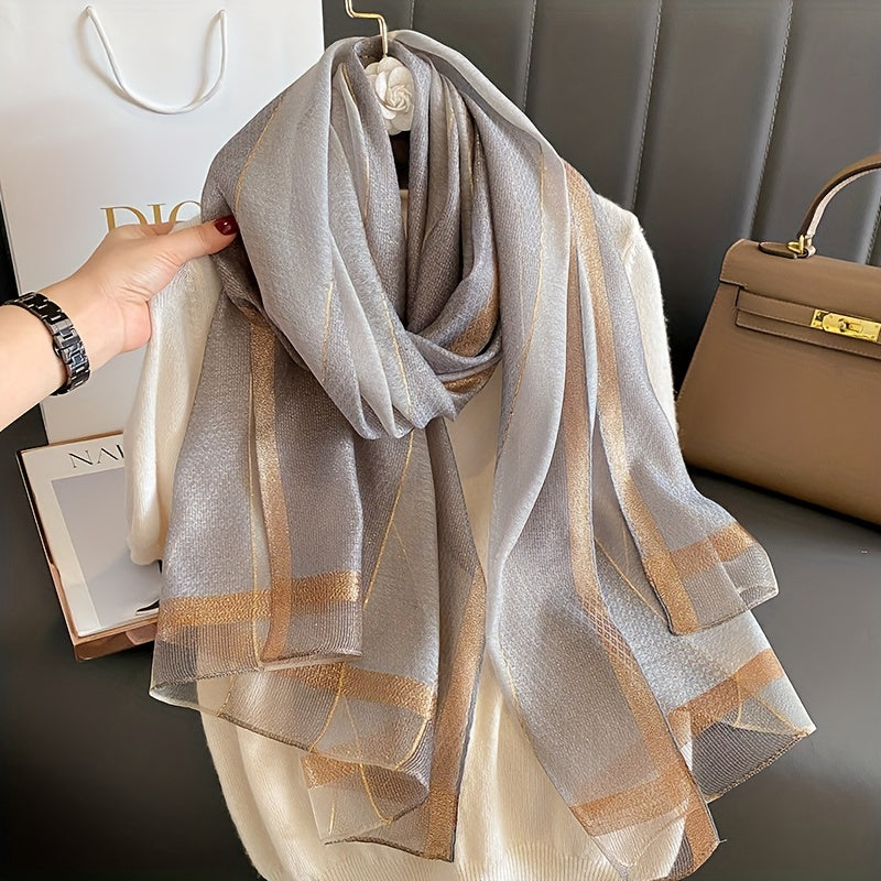 Women's Windproof Imitation Silk Shawl Eid Stylish Breathable Scarf