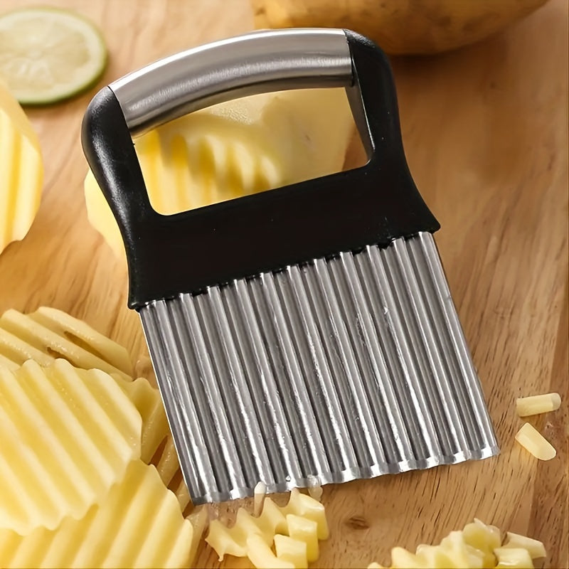 Stainless Steel Wavy Slicer Knife for Fruits Vegetables French Fries