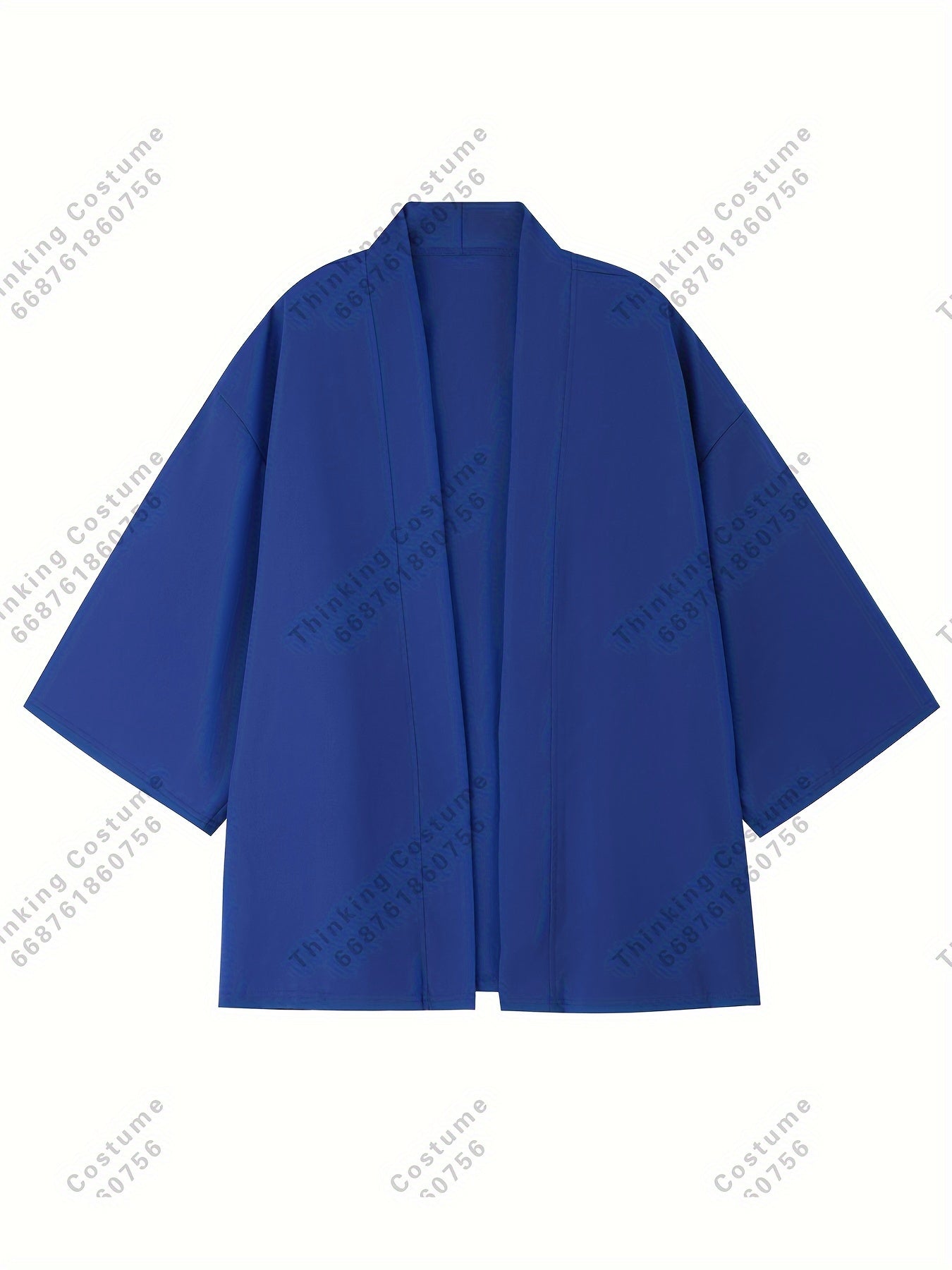 Men's Lightweight Polyester Kimono Cardigan in Mustard Yellow with Half Sleeves for Casual Summer Wear