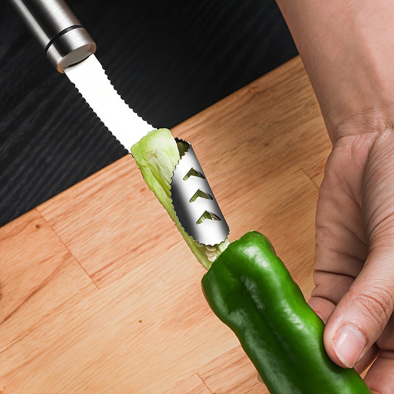 Stainless Steel Pepper Corer with Dust Collector for Home and RV Kitchen