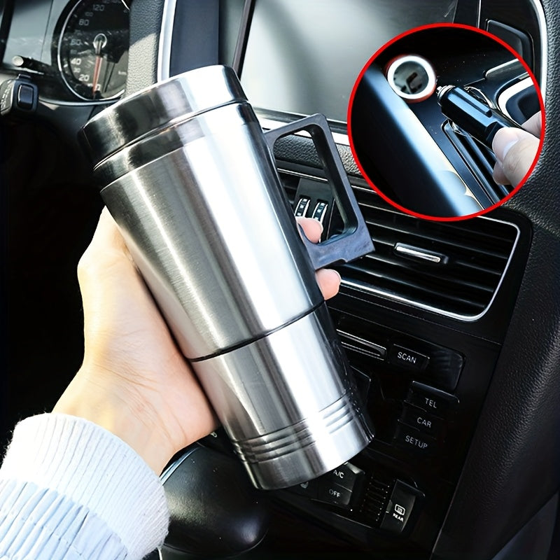 12V 24V Metall avtomobil issiq chashka, yashirin stakan bilan izolyatsiyalangan elektr sayohat uchun qahva va suv shisha