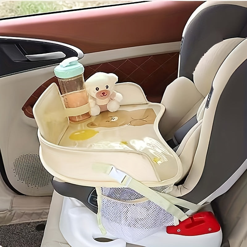  Bandeja de asiento de coche de dibujos animados, bandeja impermeable para cochecito con almacenamiento
