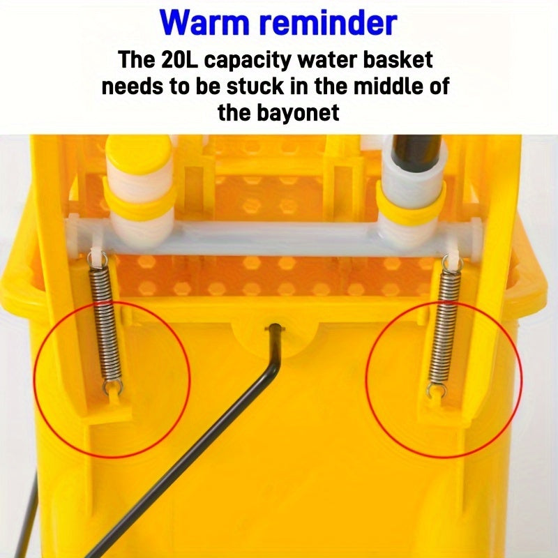 20L Sariq tijorat mop kova bilan Wringer va Qo‘l bosimi bilan polni tozalash uchun