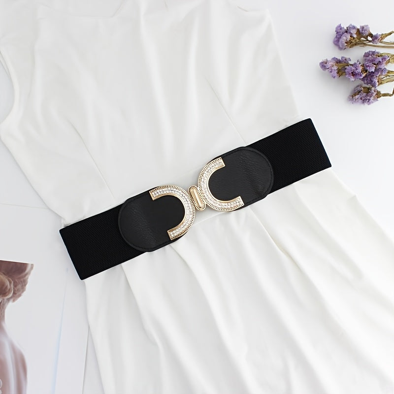 Women’s Rhinestone Buckle Corset Belt for Jeans Pants Dresses