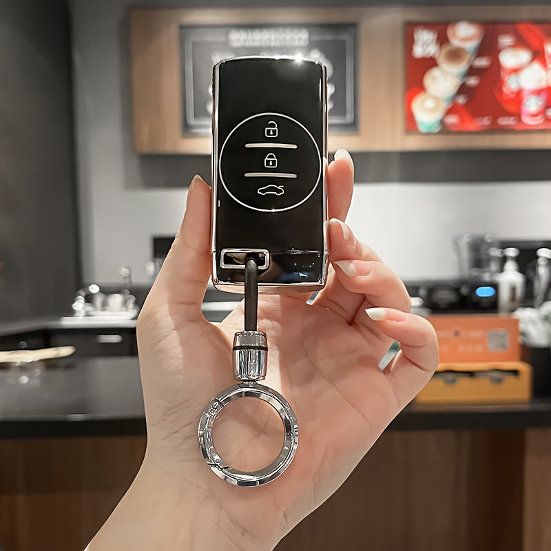 Чехол-обложка для автомобильного ключа из TPU, прочная оболочка с петлёй для ключа