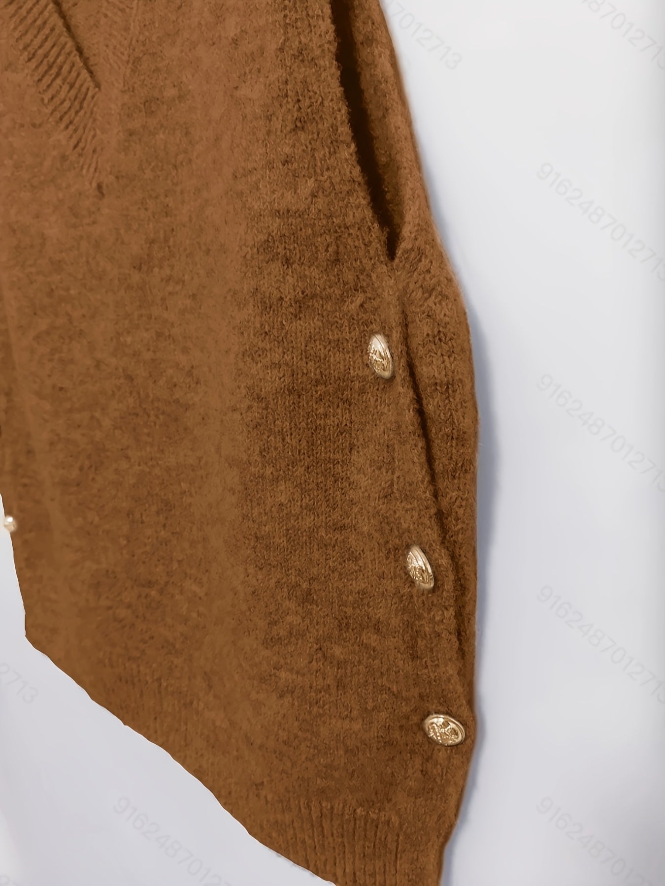 Chaleco de punto con escote en V y botones laterales para primavera, verano y otoño casual