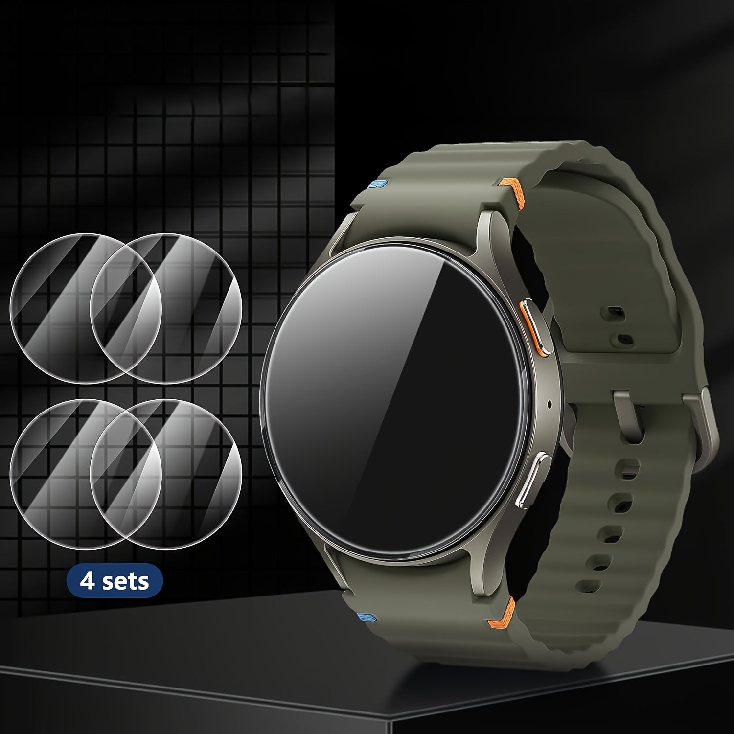 4pcs Tempered Glass Screen Protectors for Samsung Galaxy Watch 7 40mm 44mm Anti-Scratch HD Touch