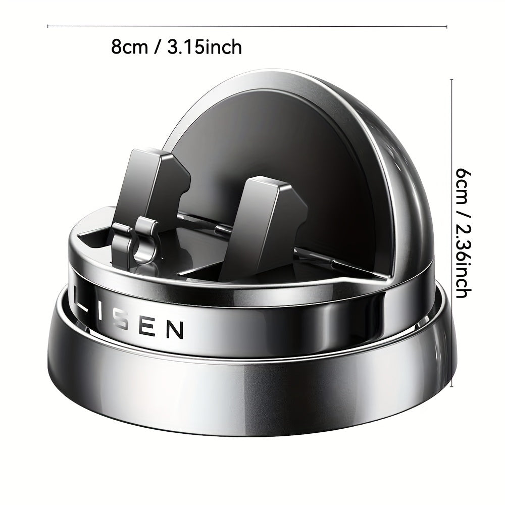 Rotatable Car Phone Holder with Strong Clamping Force Nano Silicone Base Waterproof Durable Metal Finish for iPhone Samsung