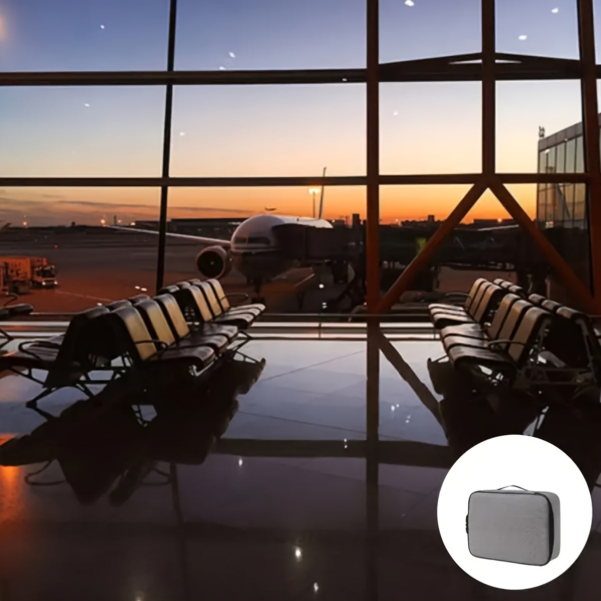 Men's 3-Layer Security Briefcase with Password Lock Waterproof Fireproof Laptop Document Organizer