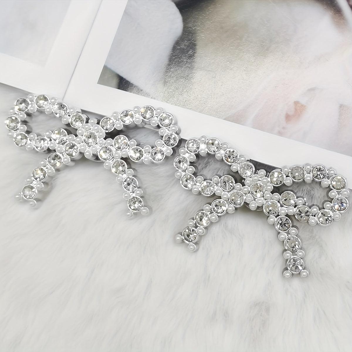 Women ABS Resin Heart Bear Shoe Charms Rhinestone Decor Bling Accessories