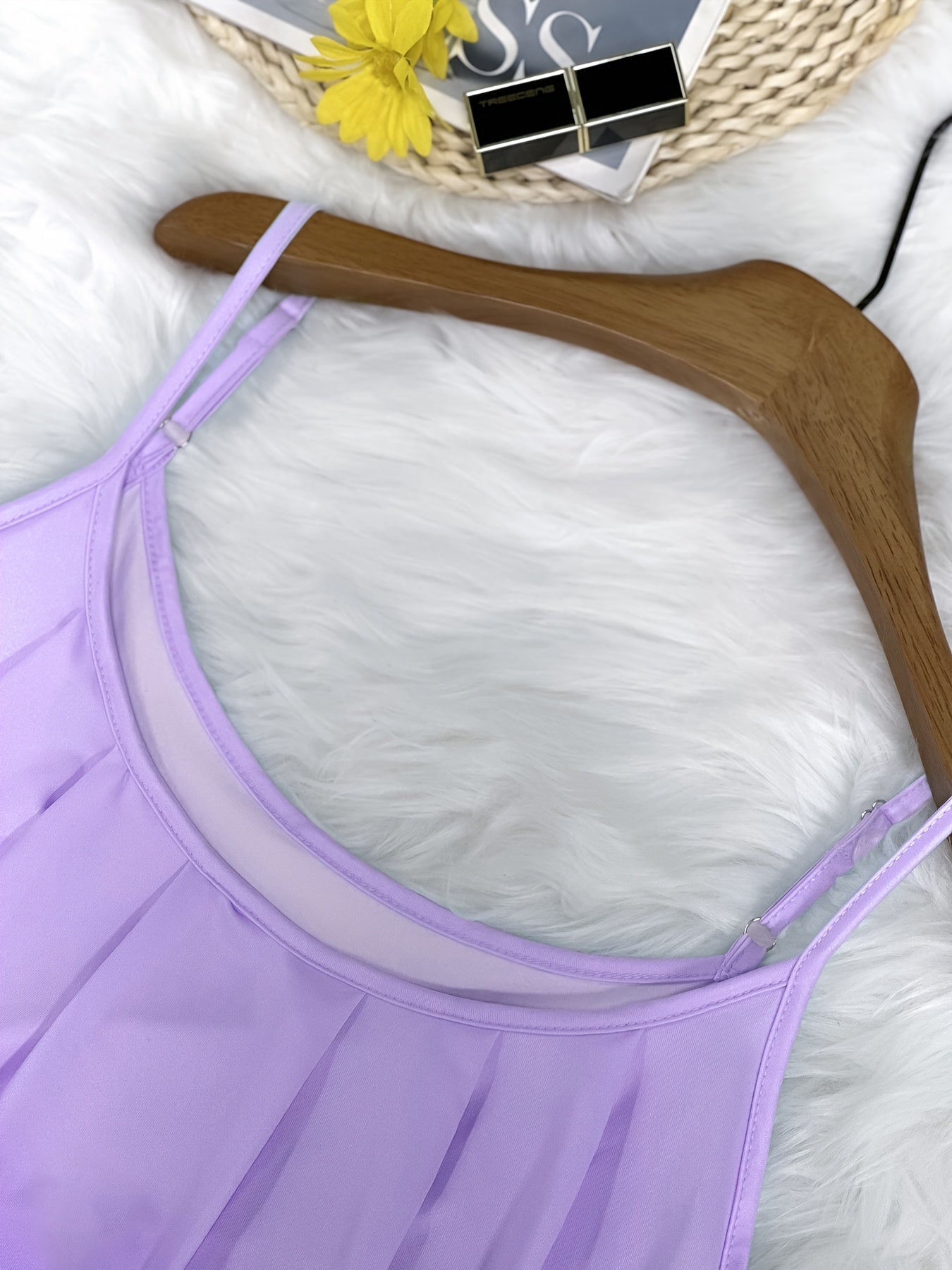 Plus Size Gradient Color Pleated Round Neck Camisole Top