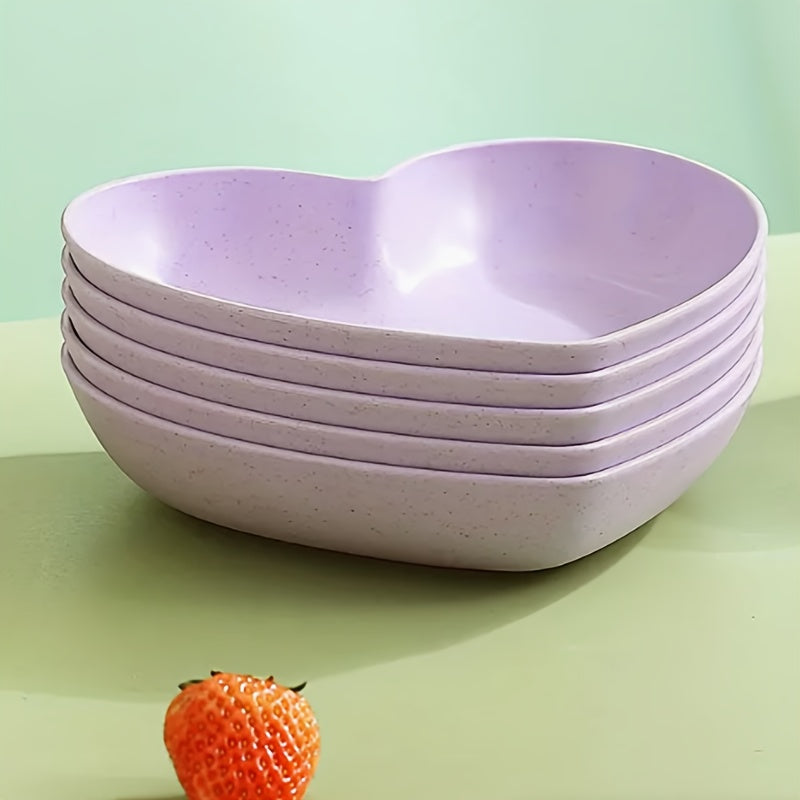 Set of 5 Heart-Shaped Serving Trays for Fruits Desserts Snacks Kitchen Decor