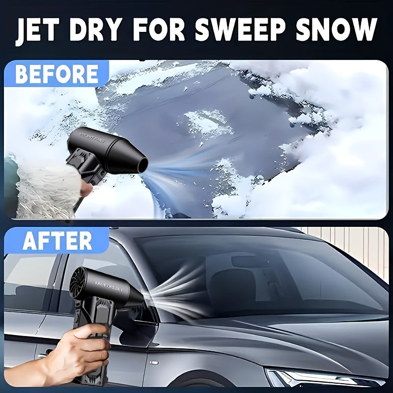 Mini USB Rechargeable Turbo Jet Fan for Computers Keyboards Cars Outdoor Black LED Display