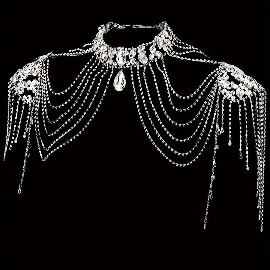 Rhinestone Body Chain for Shoulders Bridal Wedding Jewelry Opulent Shawl